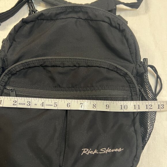 Rick Steves Europe Travel Bag Black Crossbody Shoulder Day Bag Organizer Nylon - Picture 7 of 9